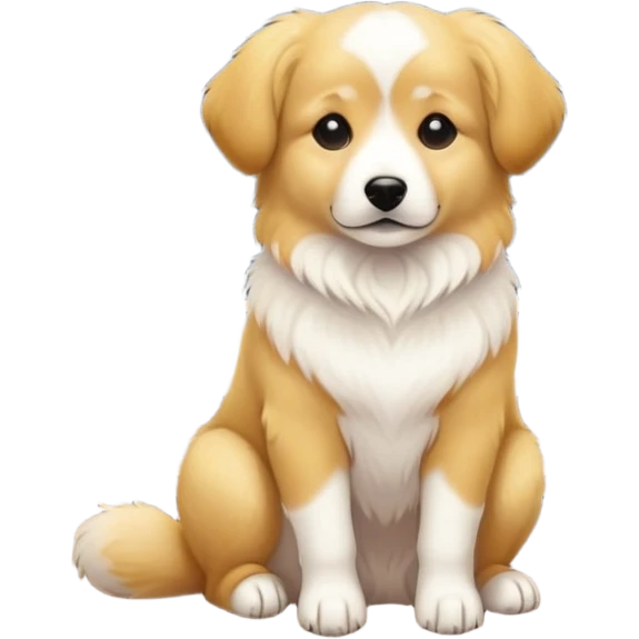 white house with golden dog sitting on porch emoji