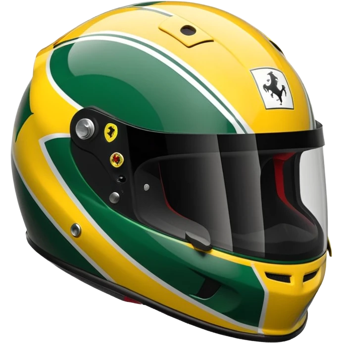 green and yellow ferrari f1 bell hp777 helmet emoji