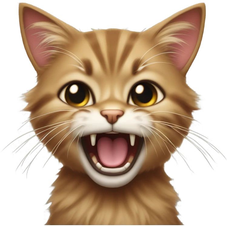 angry hissing realistic kitten brown emoji