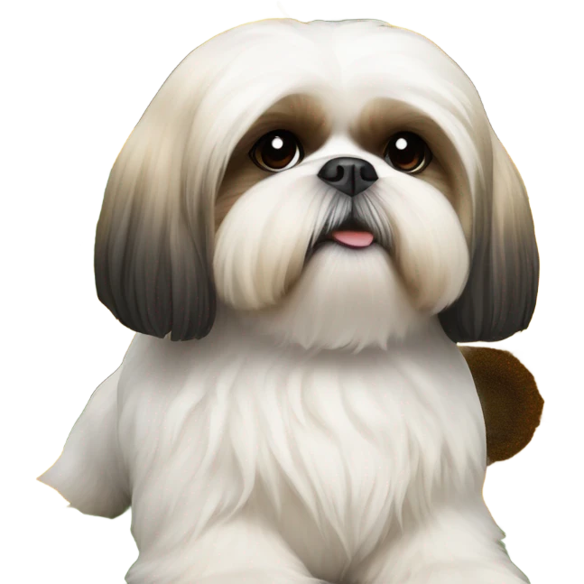 Shihztu with sunflower  emoji
