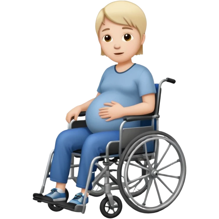 Wheel chair pregnant man without other persons facing left emoji