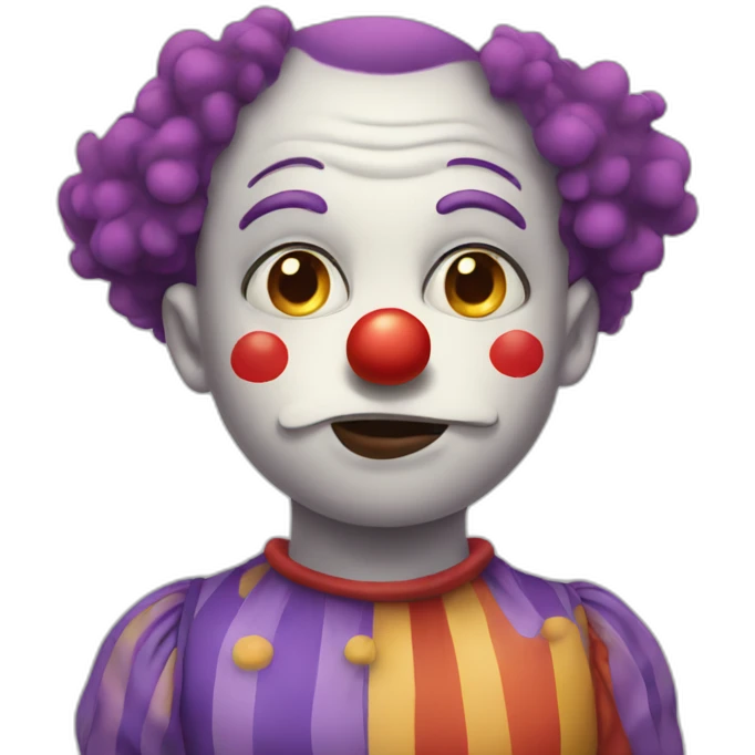 clown with shy face also sweating emoji