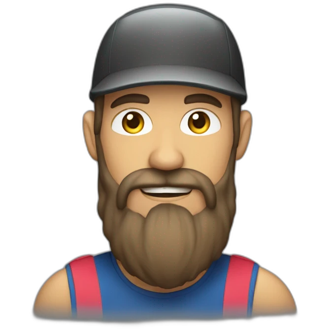 Hombre con barba deportivo andando en bicicleta emoji