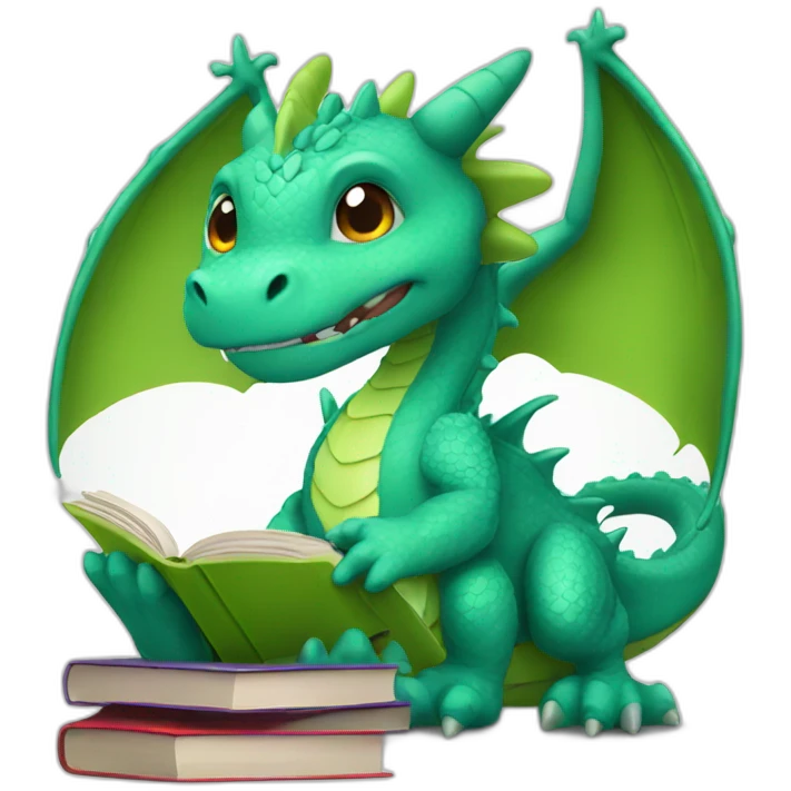 dragon with book emoji