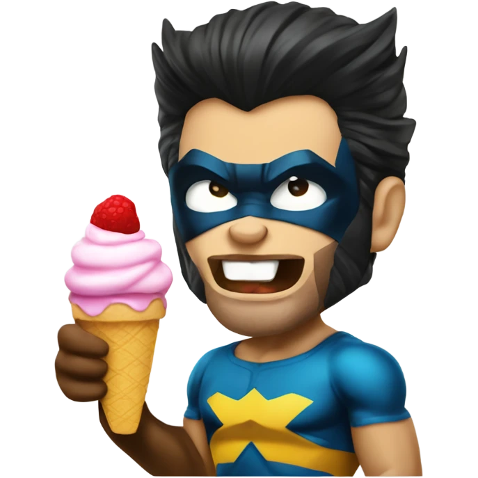 the wolverine super hero eating icecream emoji