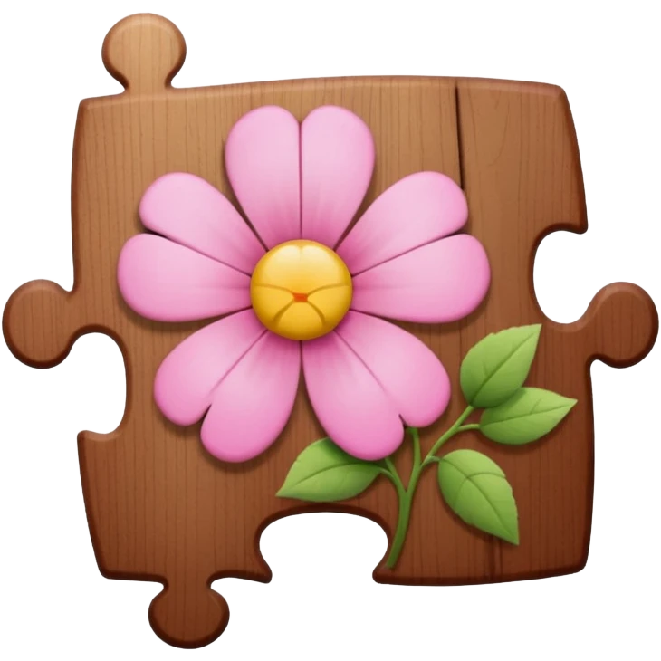 One piece of the puzzle + flower emoji