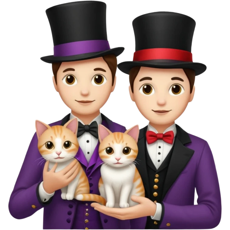 magician couple and their pet cat emoji