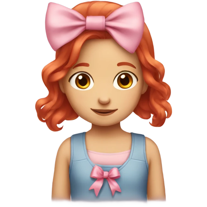 Little girl with red hair and pink bow emoji