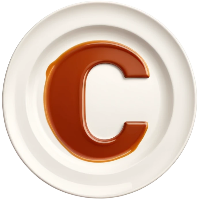 A modern icon of a white ceramic plate with a refined sauce drizzle shaped like the letter C, subtly expressing the CatchTable brand identity. Use a sleek, minimal style.
The sauce drizzle should include a color #FF3D00.
Soft shadows, simple lines, high-end visual mood. emoji