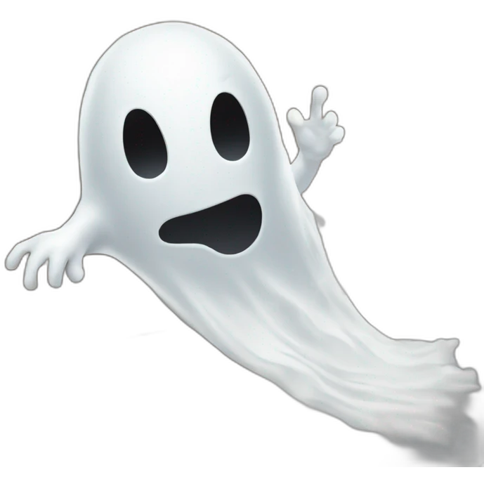 ghost appearing through wall ejecting a white milky substance forward emoji