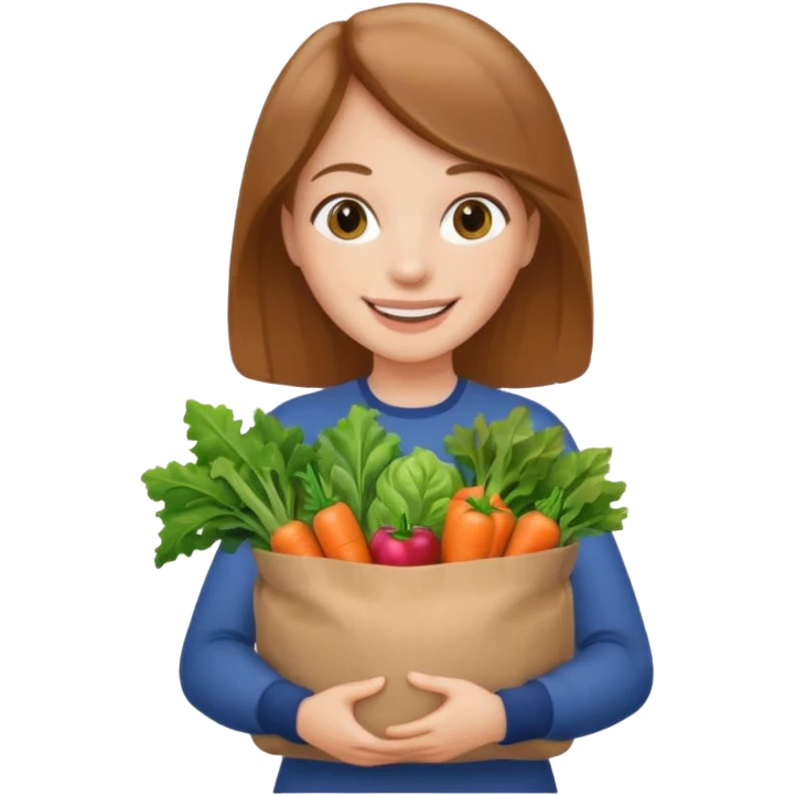 house holding vegetables bag emoji