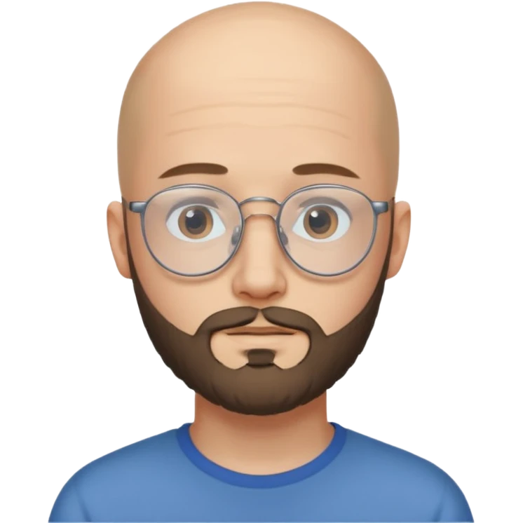 он лысый должен быть очень молодой парень лет 18 , очень тонкие очки, а так же борода emoji