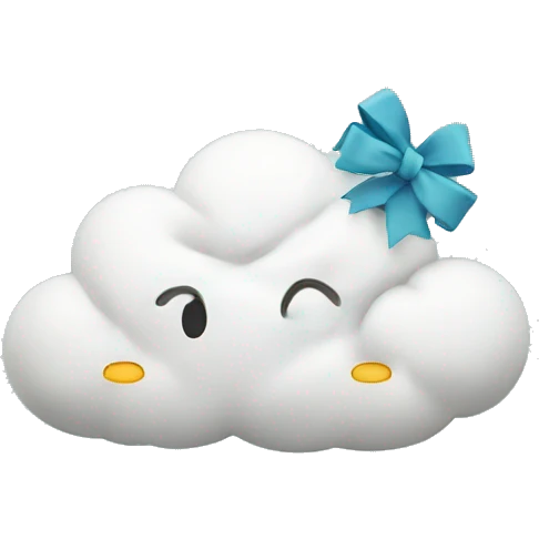 A cloud with a bow emoji