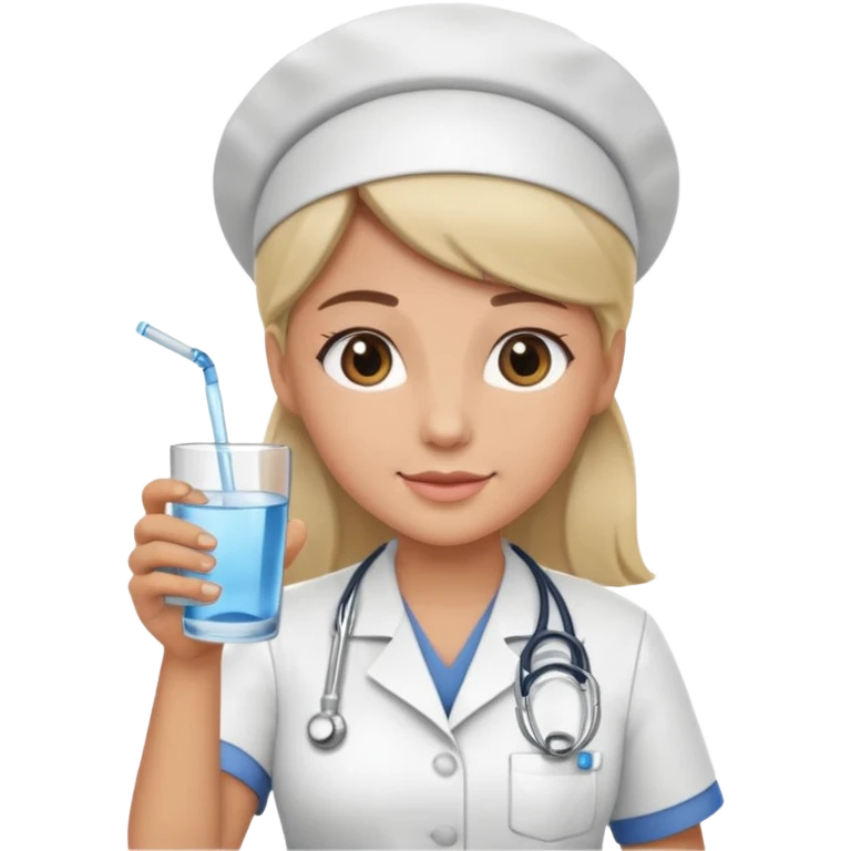 nurse holding drink emoji