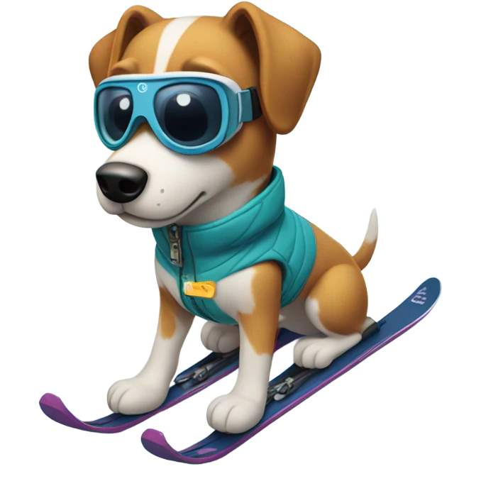 A skiing dog  emoji