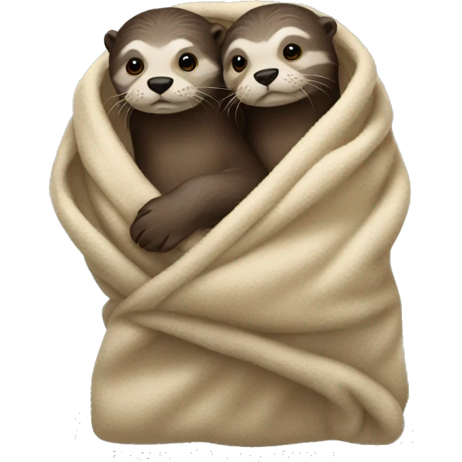 Two otters in one blanket emoji