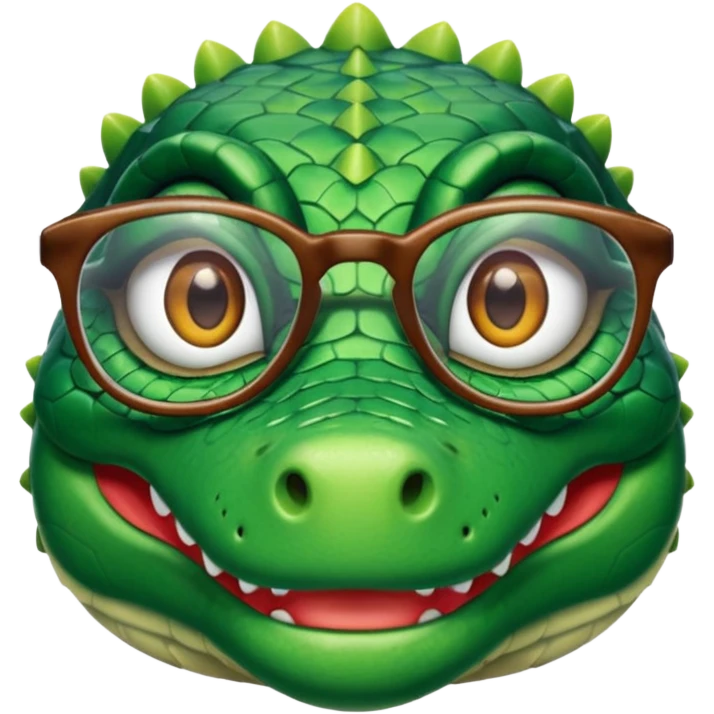Crocodiles with glasses emoji