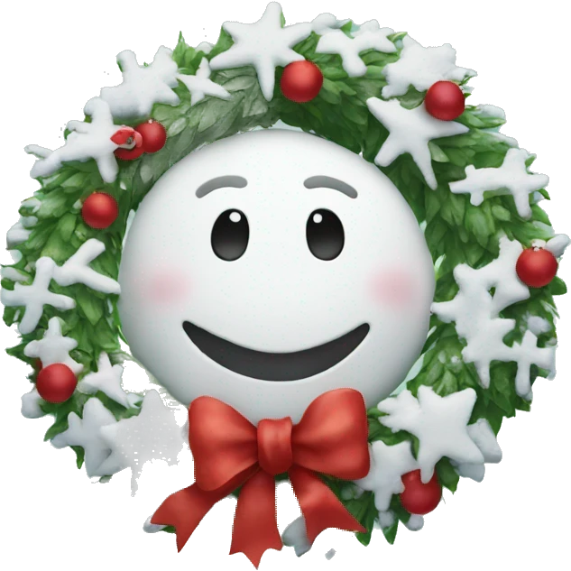 Snowmen on a wreath emoji