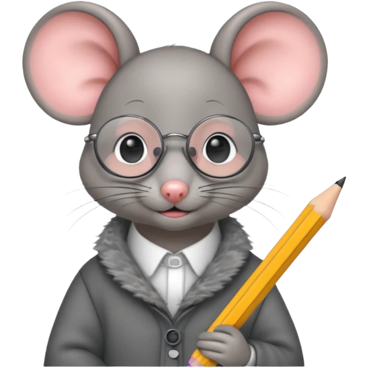 Petite souris à l'école emoji