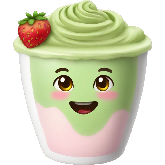 Strawberry matcha latte emoji