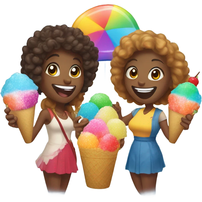Bbl women eating a snow cone  emoji