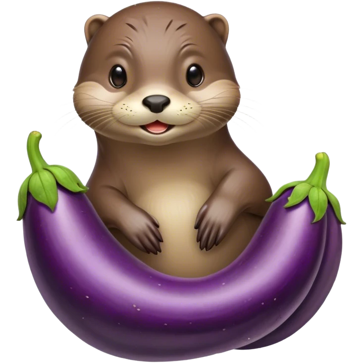 Otter with eggplant  emoji