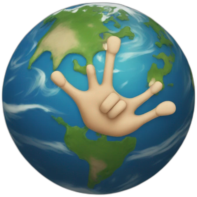 earth with arms emoji