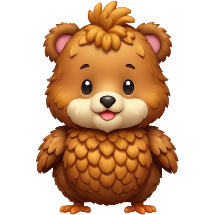 Chicken bear with curly hair emoji