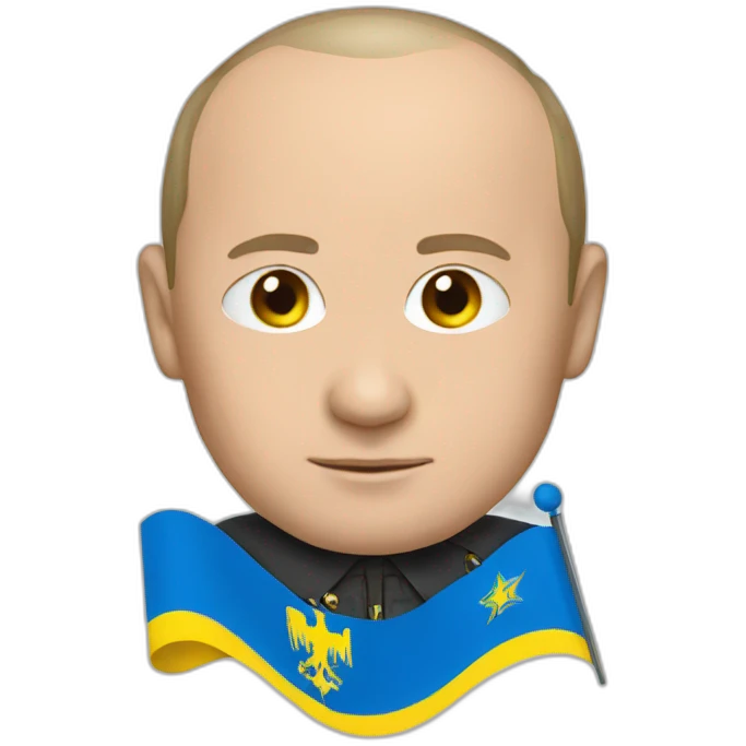 Putin with Ukrainian flag emoji