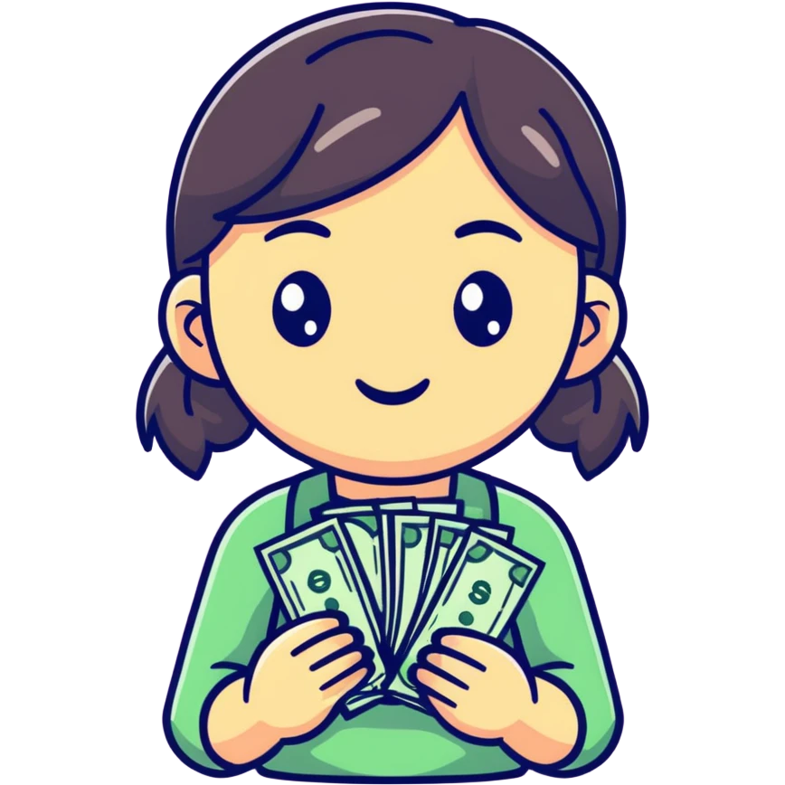 girl holding money emoji