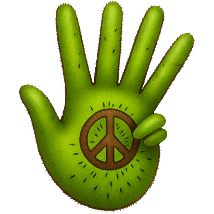Peace sign hand emoji but its kiwi skin emoji