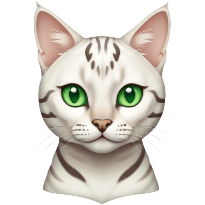 white bengal cat with green eyes emoji
