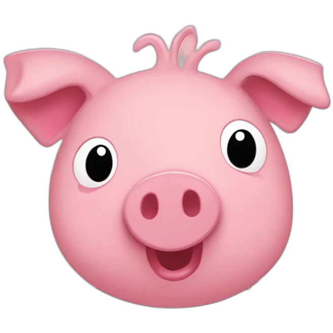 Peppa pig qui tient du cochon emoji