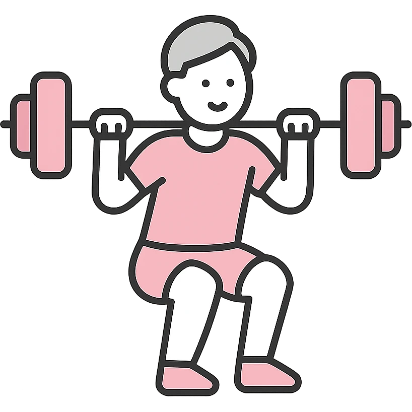 pink strength training equipment, modern, clean emoji