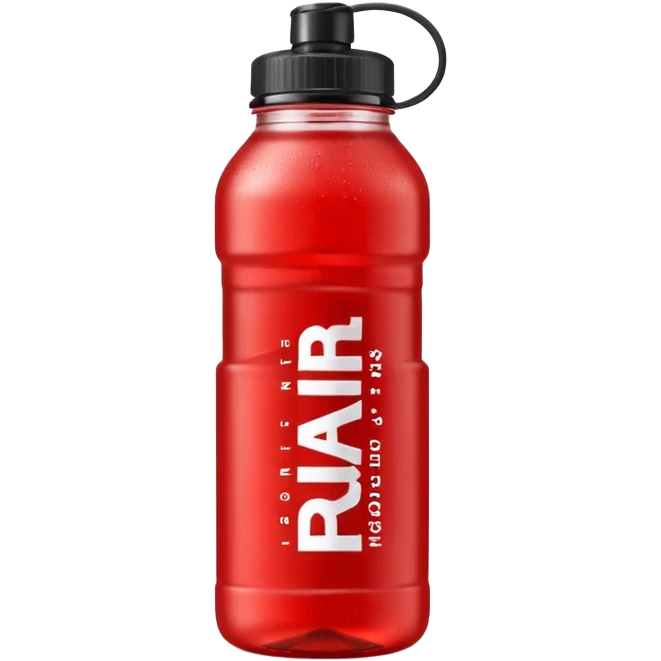 A red bottle of sports drink “prime hydration” with a black cap and large lettering emoji