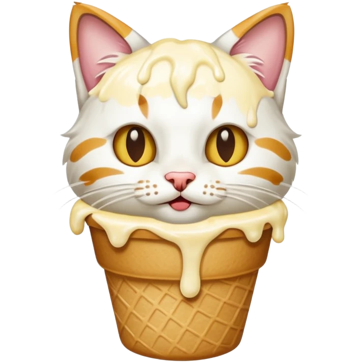 Cat eating ice cream emoji