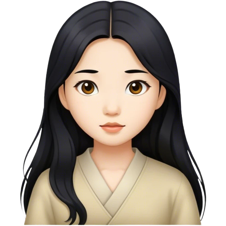 Asian girl long hair emoji