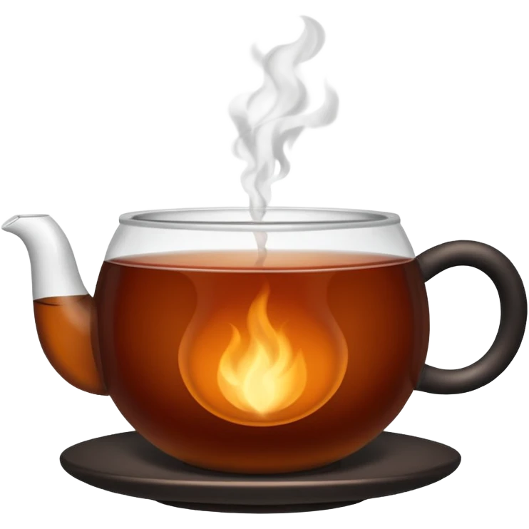 A close-up image of a cup filled with hot black tea, steam rising gently from the surface, placed on a simple background emoji