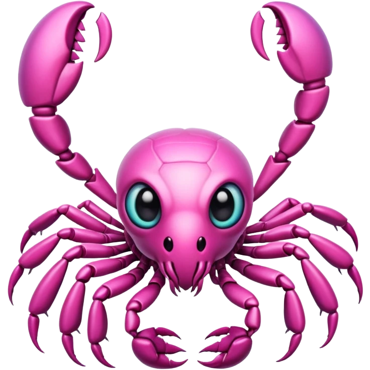 cute pink scorpion with big eyes emoji