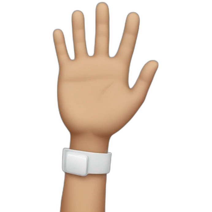 hand holding iphone emoji