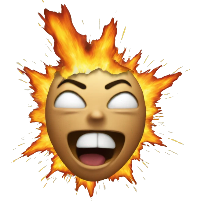 an emoji with its head open and exploding emoji