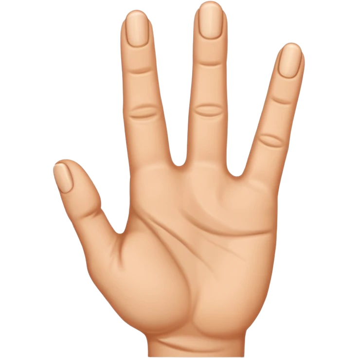 back of mans hand four fingers emoji