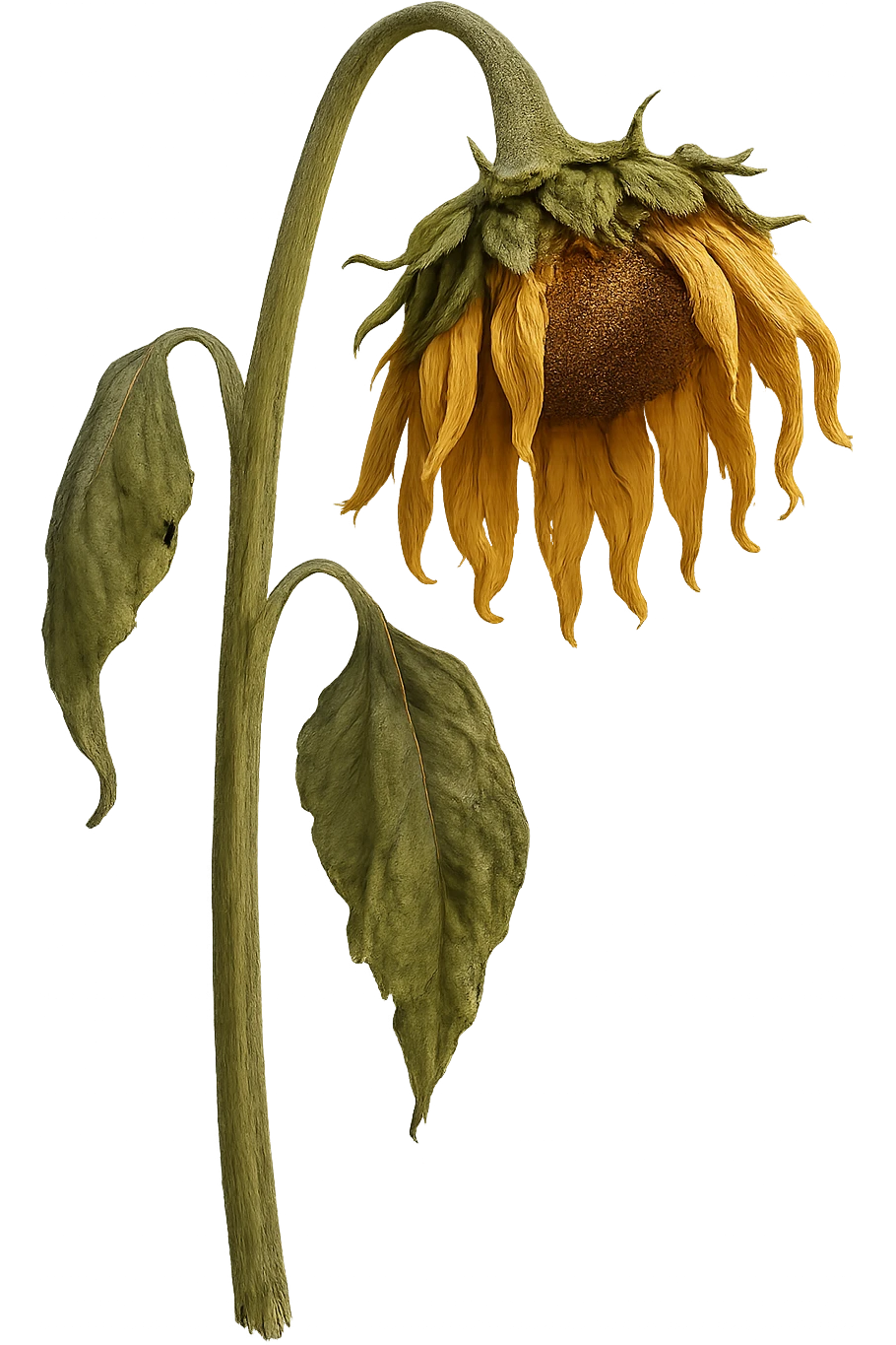 wilted sunflower, no background emoji