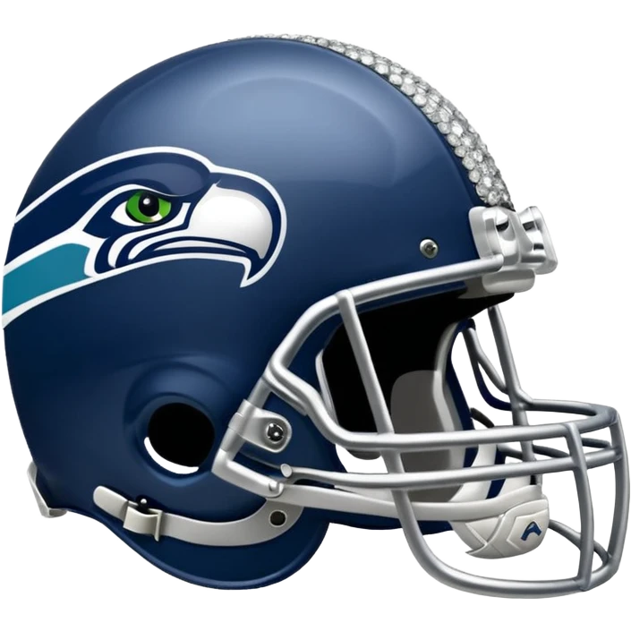 NFL Seahawks logo helmut with diamonds bling  emoji