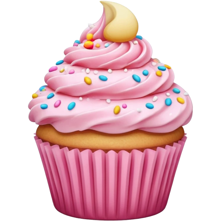 Cupcake with pink icing emoji