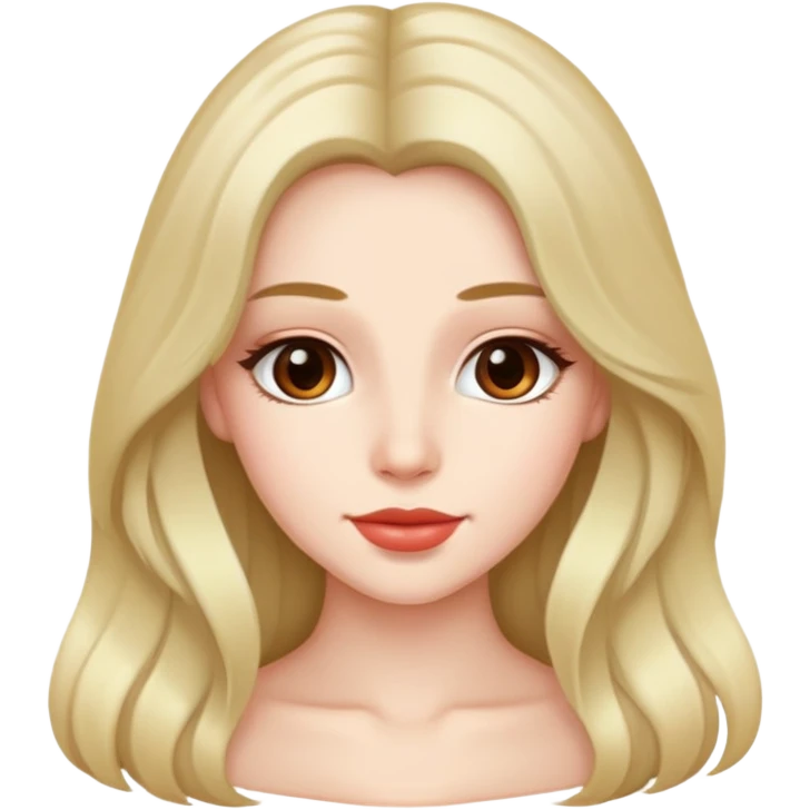 Emoji de persona coquette pretty pelo suave y largo emoji