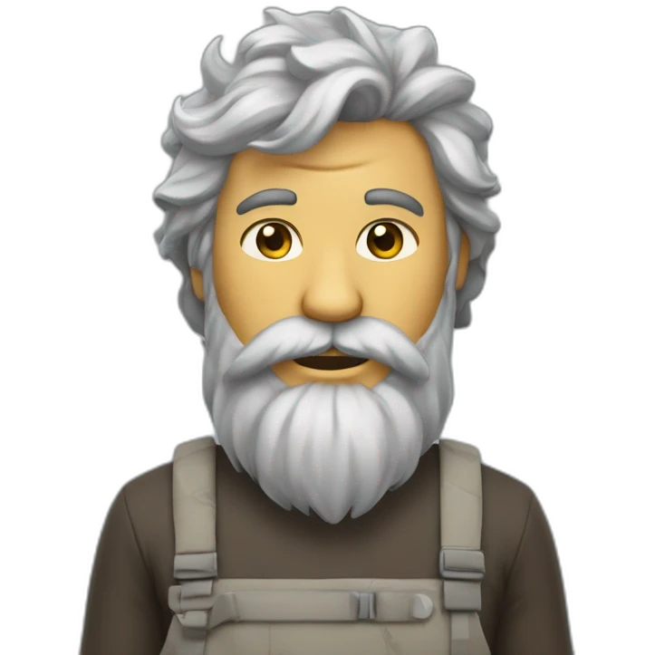 Gars avec calvitie et barbe grise  emoji