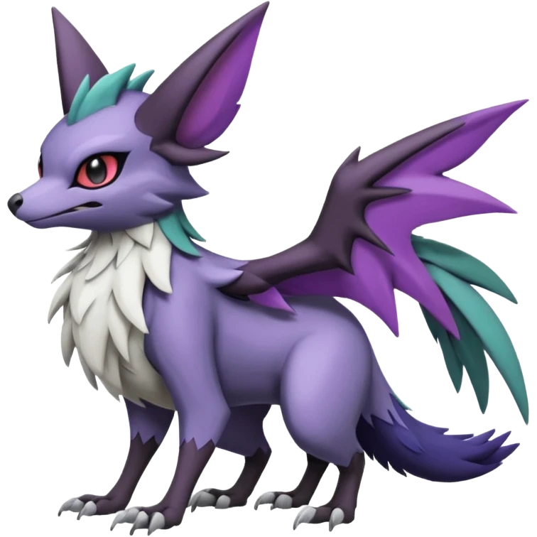 Cute Noibat-Noivern-Mightyena-Silvally-Fakémon-hybrid-creature (full body)  emoji