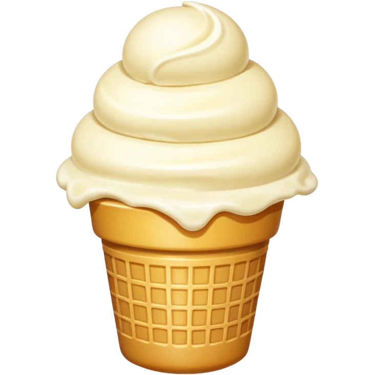 A single scoop of ice cream, smooth and creamy texture, glossy and soft, realistic, high detail, simple and cute design, isolated on white background, centered composition
 emoji