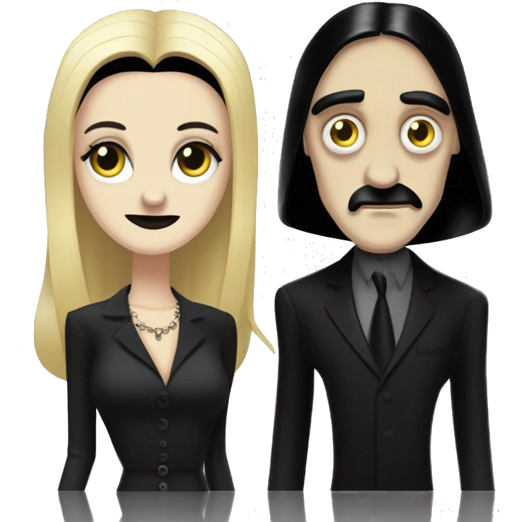 Morticia Addams and blond Gomez Addams  emoji